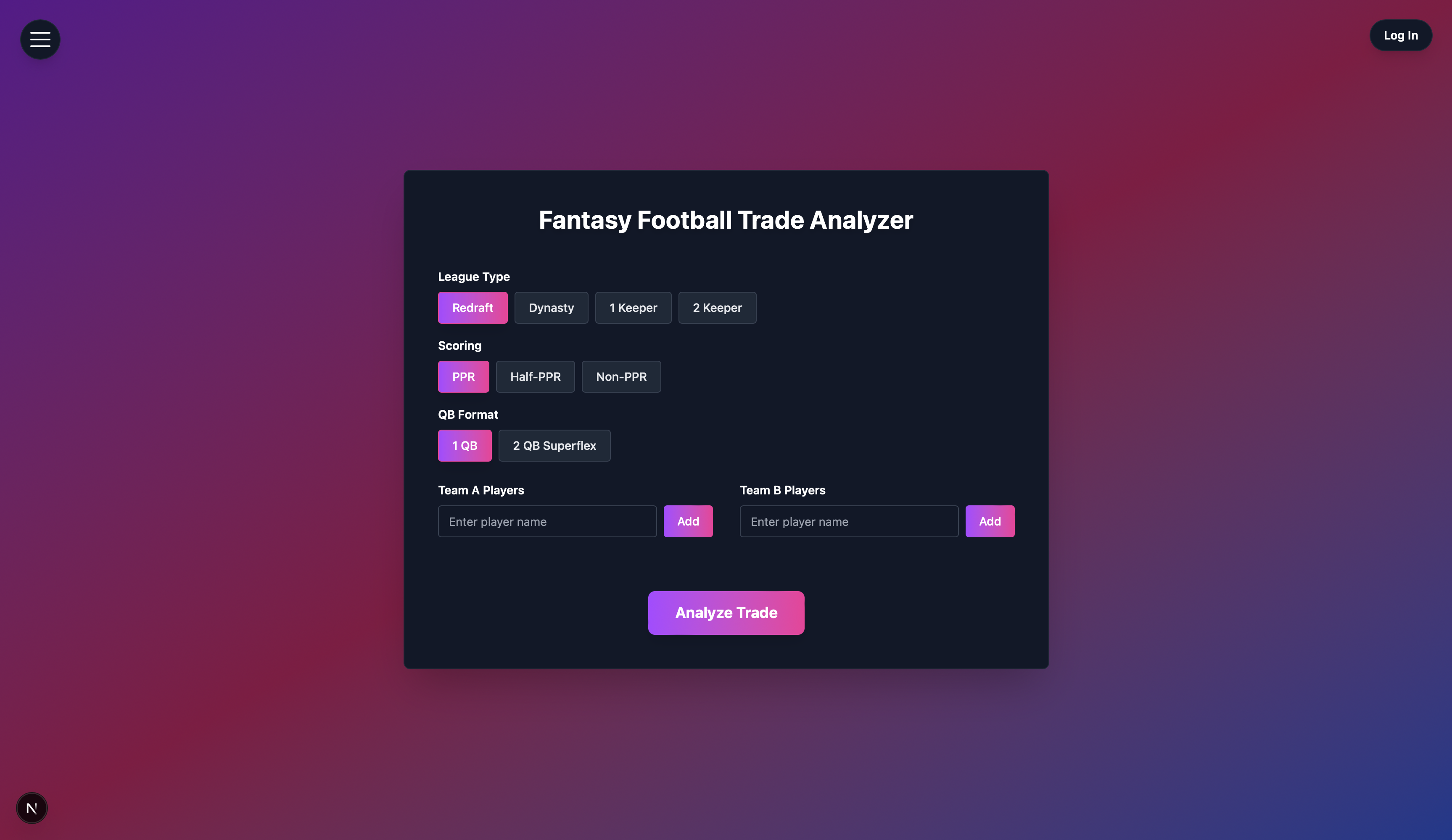 Fantasy Football Trade Analyzer